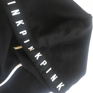 Pink hoodie.